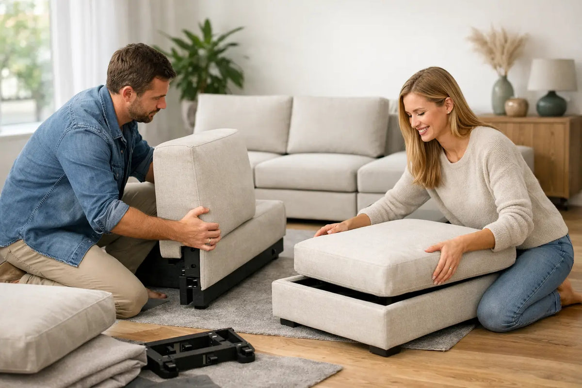 Tool-Free Modular Sofa Assembly Made Simple